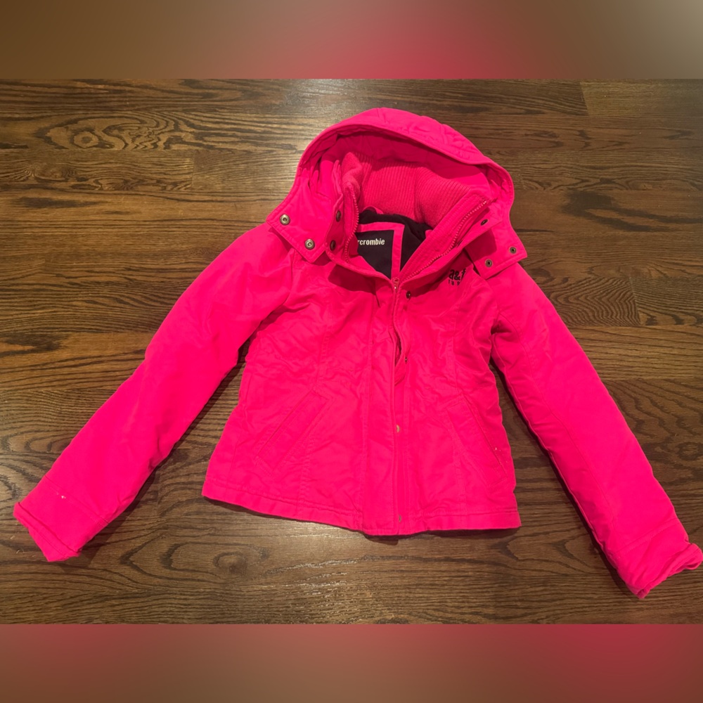 Abercrombie & Fitch Vibrant Pink Kids lined Jacket